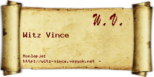 Witz Vince névjegykártya